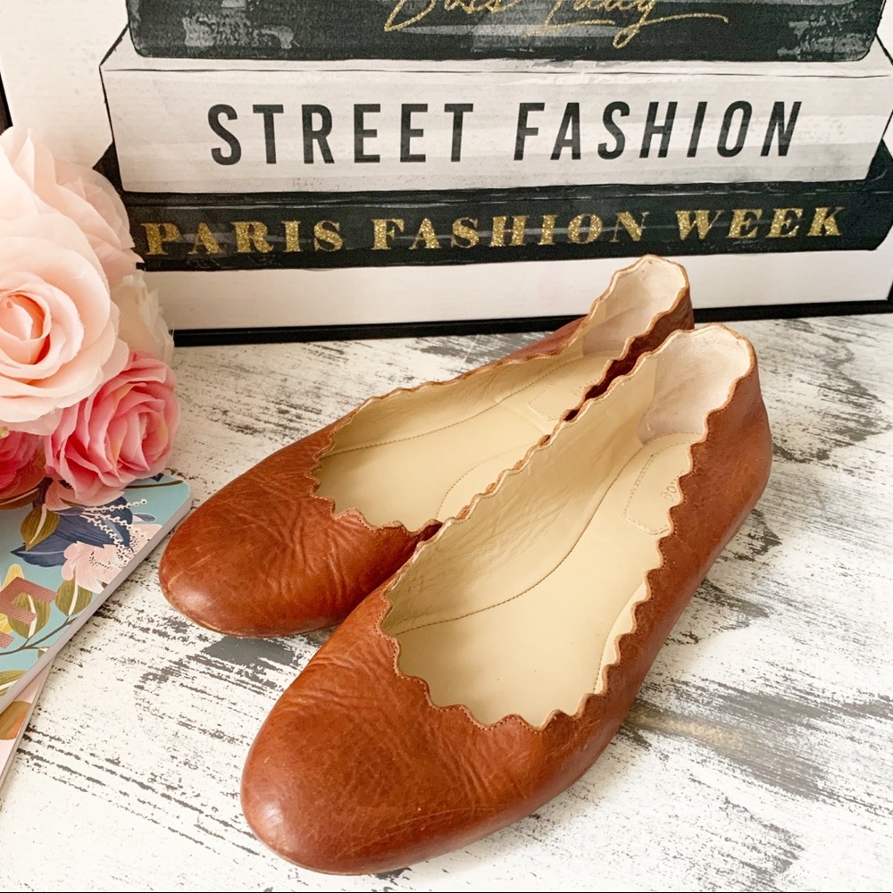 Chloe scallop ballet flats sz 35.5